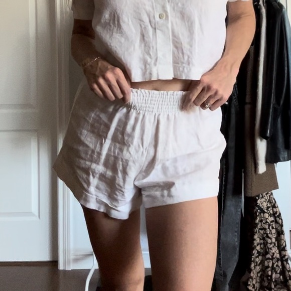 Reformation White Linen Shorts - Picture 1 of 8
